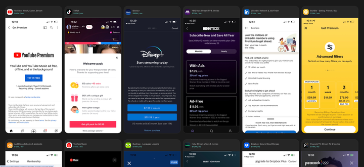 Well-known services paywalls